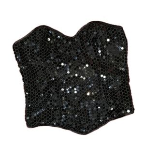 Black Sequin Corset Top